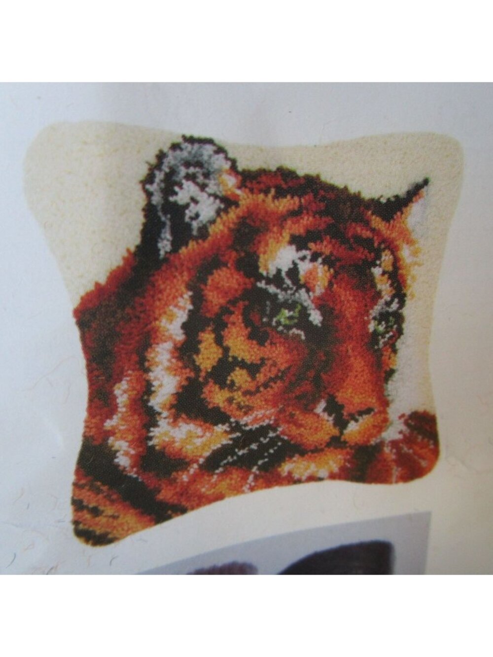 DIY Tiger Latch Hook Pillow Kit With Yarn  Easy Craft Project Beginners Open Pac